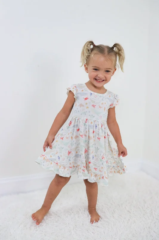 UNDERWATER ADVENTURES DREAM RUFFLE DRESS