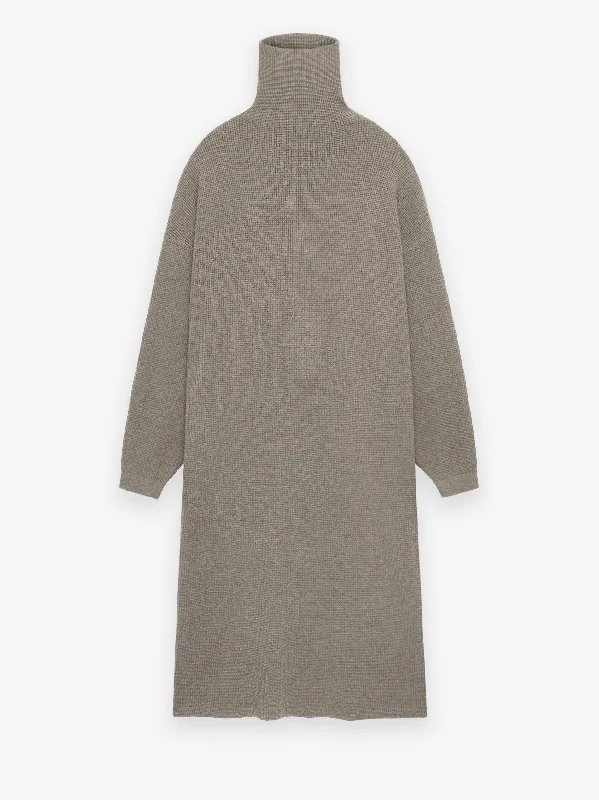 Women's Waffle Knit Turtleneck Dress