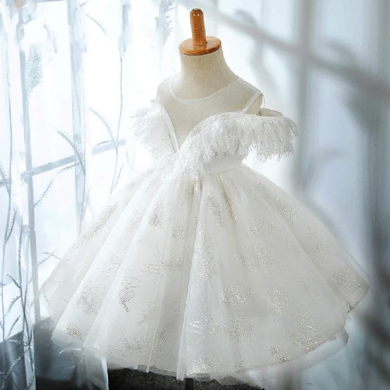 Flower Girl Dresses Baby Girl Elegant Sleeveless Mesh Princess Christening Dress Tunics Stylish elegant