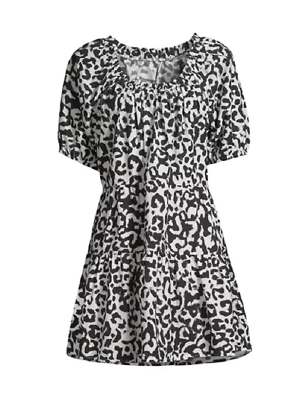 Kelly Dress Mia Leopard sweetheart Neckline Romantic