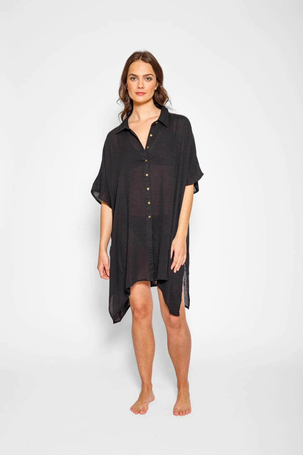 Miami Big Shirt Dress In Black - Koy Resort Tunics Versatile functional