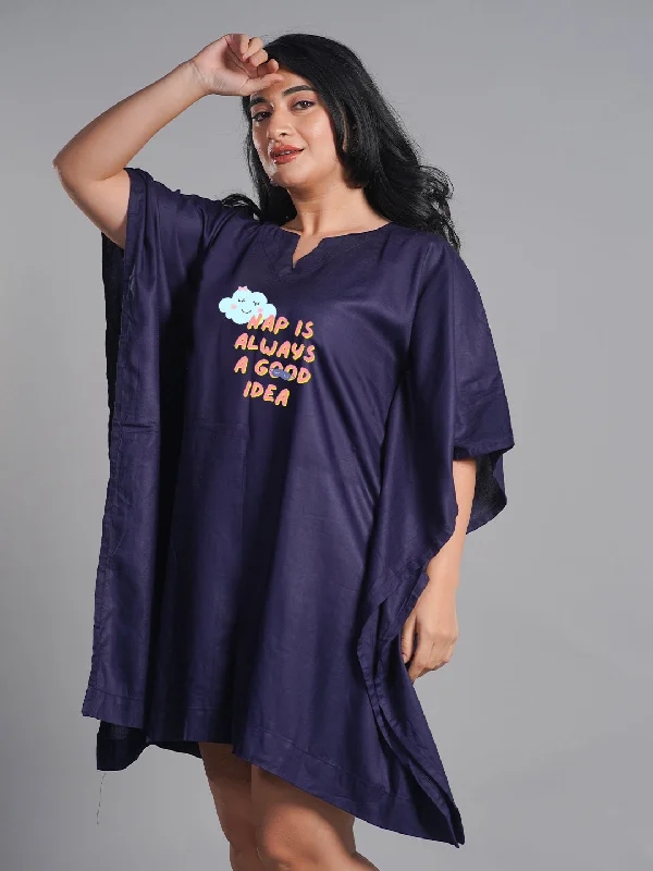 Navy Kaftan Nightdress - NapQueen Tunics Stylish elegant