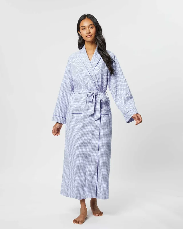 Women's Brushed Cotton Dressing Gown - Willet Blue Tunics Fashionable trendy