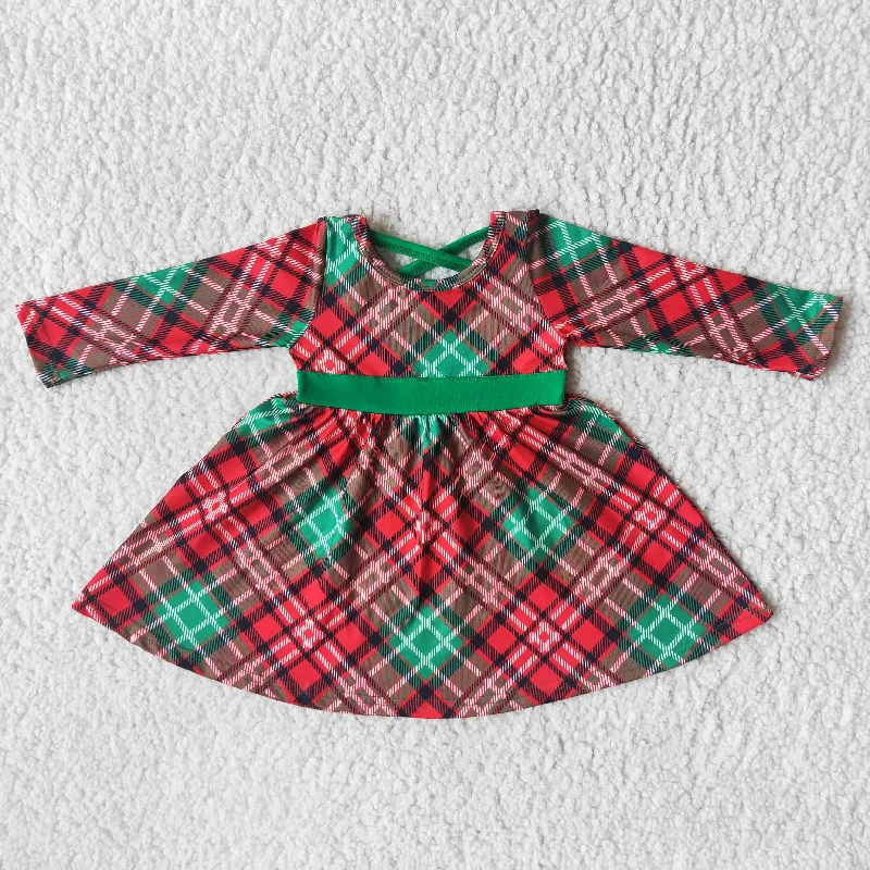 6 A8-19- Promotion $5.5/set no MOQ RTS christmas long sleeve girls dress Tunics Essential wardrobe