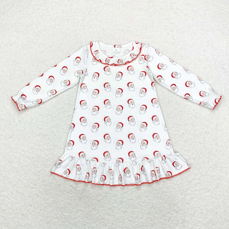 Baby Girl Long Sleeves Christmas Santa Gowns Dress Off-the-shoulder Chic Trendy