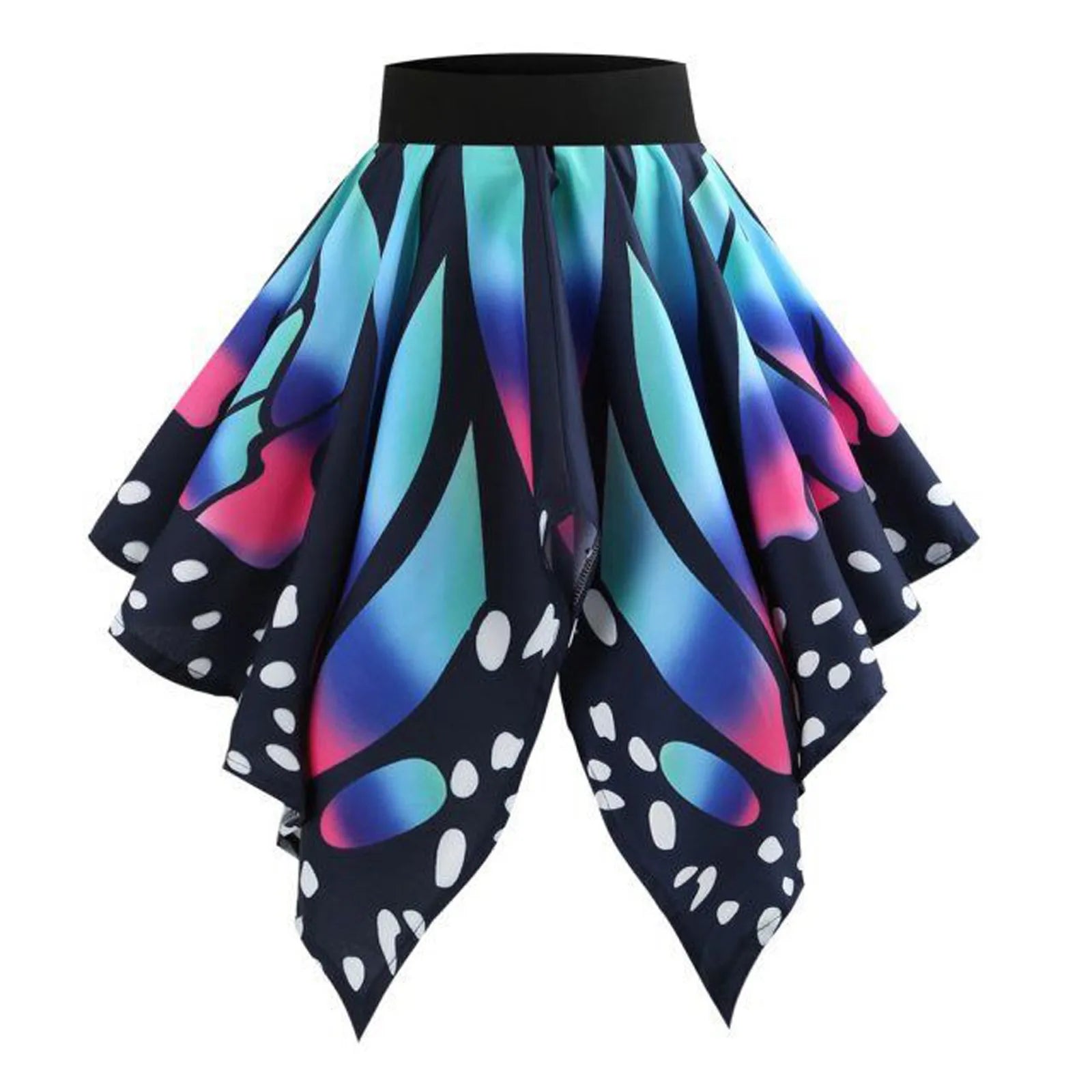 JuliaFashion - Fashion Butterfly Gradient Skirts Women Girls Sexy High Waist Uniform Pleated Mini Skirt Mesh Patchwork Irregular Jupe Femme Dress Tunics Fall fleece