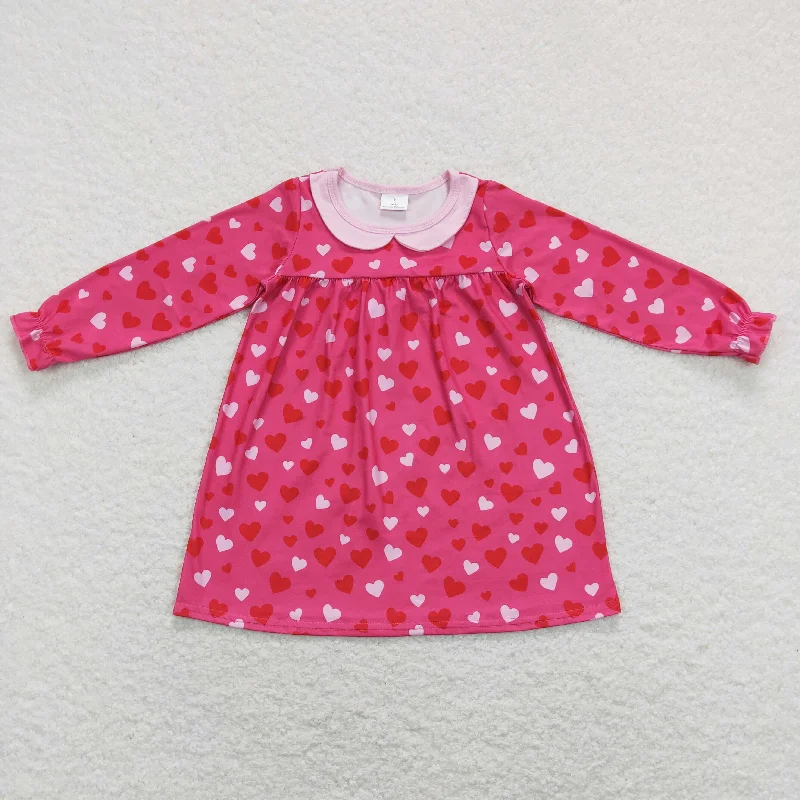 GLD0492 baby girl clothes Hearts Valentine's Day summer dress Tunics Running lightweight