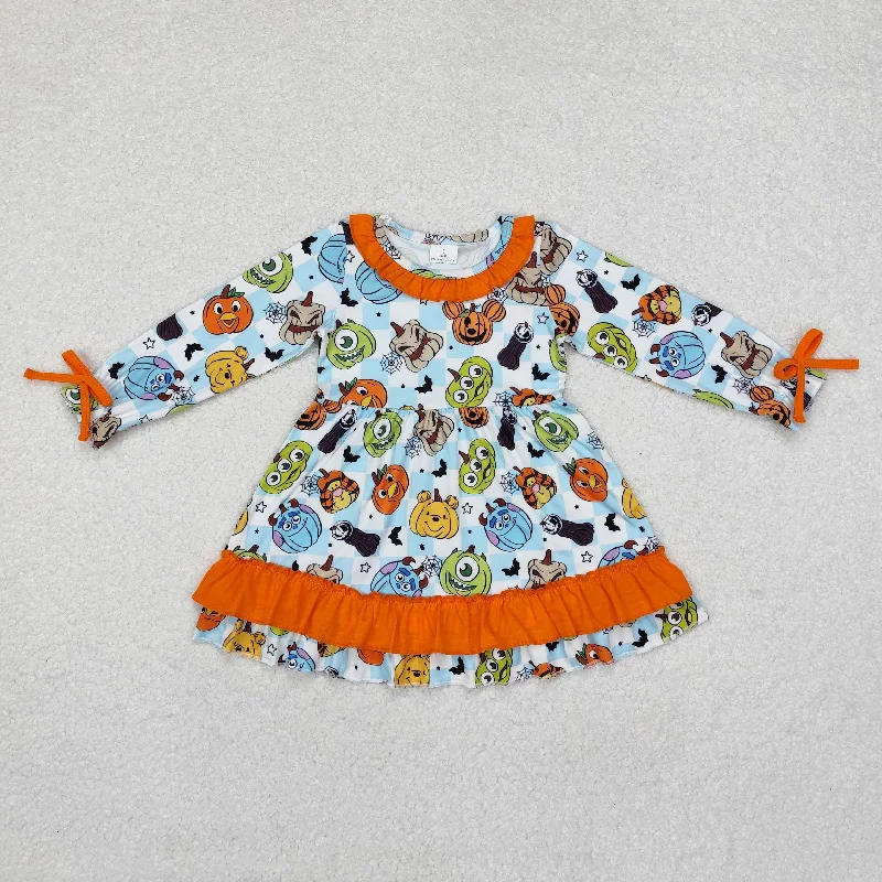 Baby Girl Long Sleeves Cartoon Pumpkin Halloween Dress Tunics Chinos classic